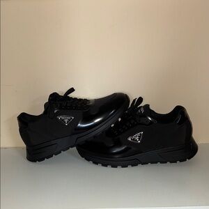 Prada Black Sneakers Leather and Re-Nylon